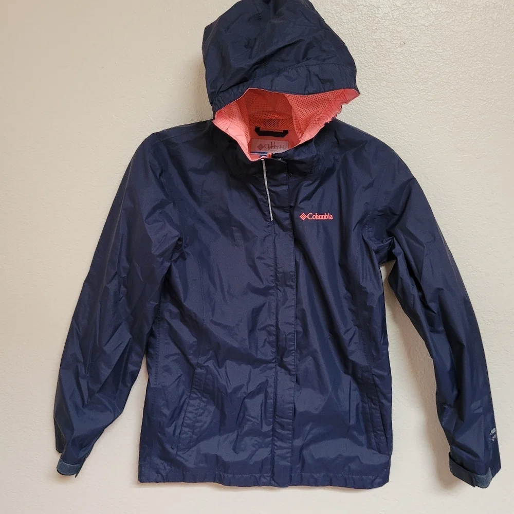 Columbia Kids' Navy Blue Jacket with Pink Accents